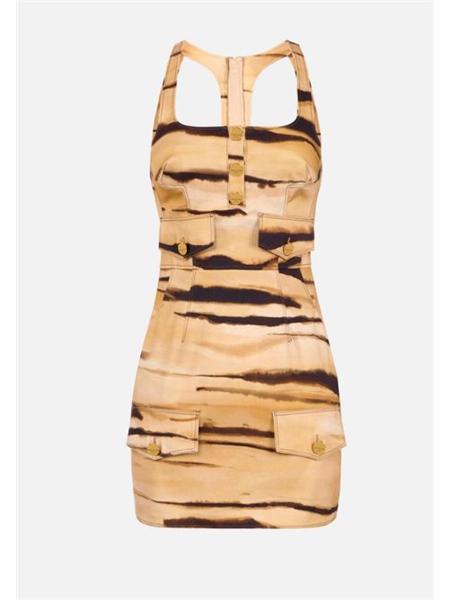 MINI DRESS WITH TIGER PRINT ELISABETTA FRANCHI | AB95962E2470 cammello
